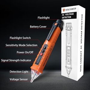 Non Contact Voltage Detector 3 Range Electrical Tester Home Decor Tools Orange